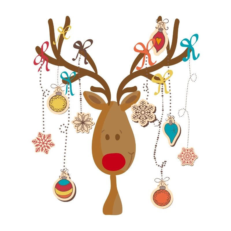 Moose with Christmas tree decorations