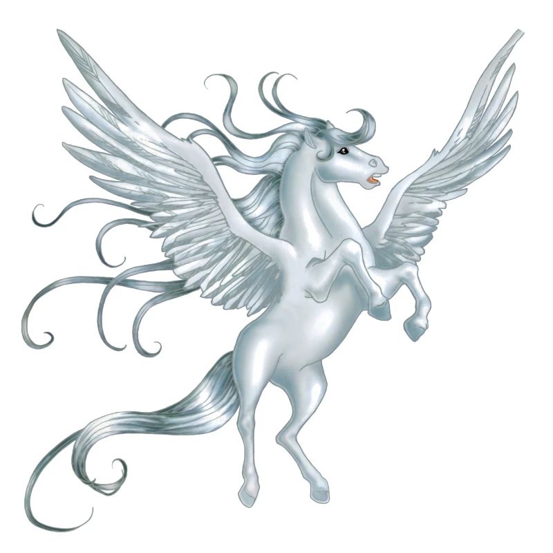 Pegasus aux ailes déployées