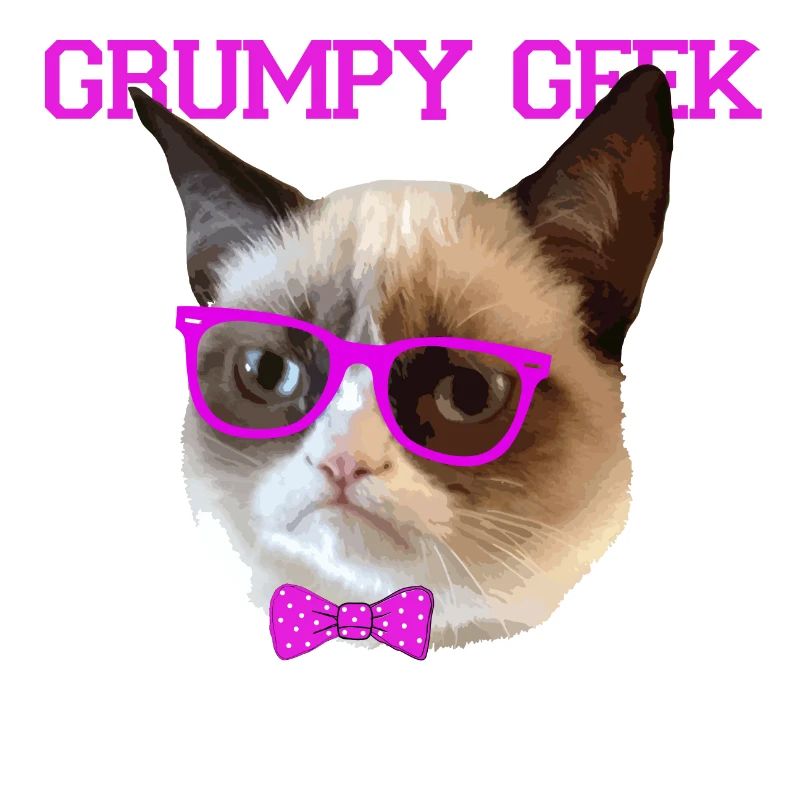 Cute Grumpy Geek Cat Gift