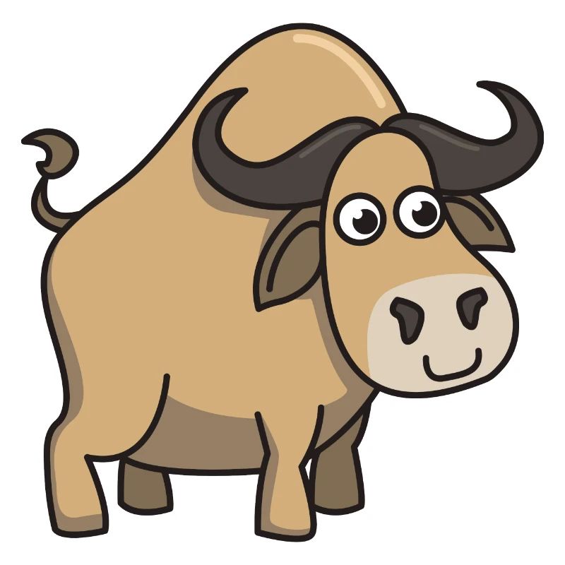 Büffel Comic Geschenk Tier Kind Hörner Tiere Stier
