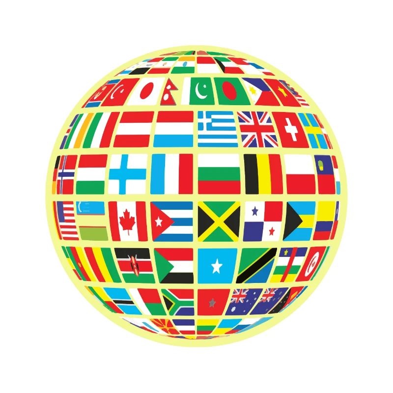 Carte du monde globe terrestre globe pays drapeaux continents