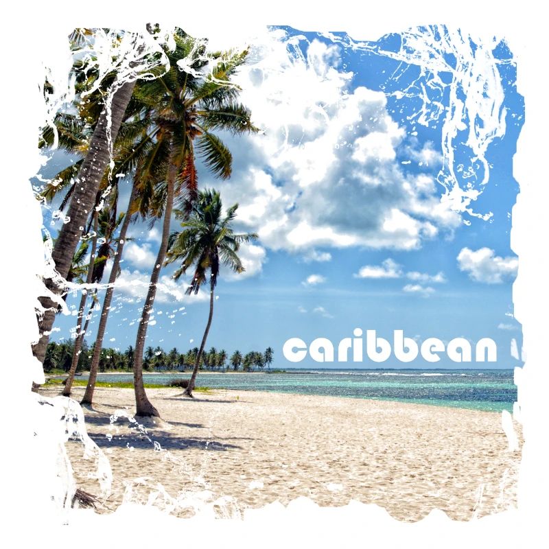 Plage de sable solitaire dans les Caraïbes