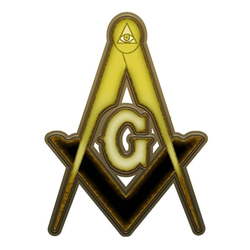 Freemason Compass Gold Rust