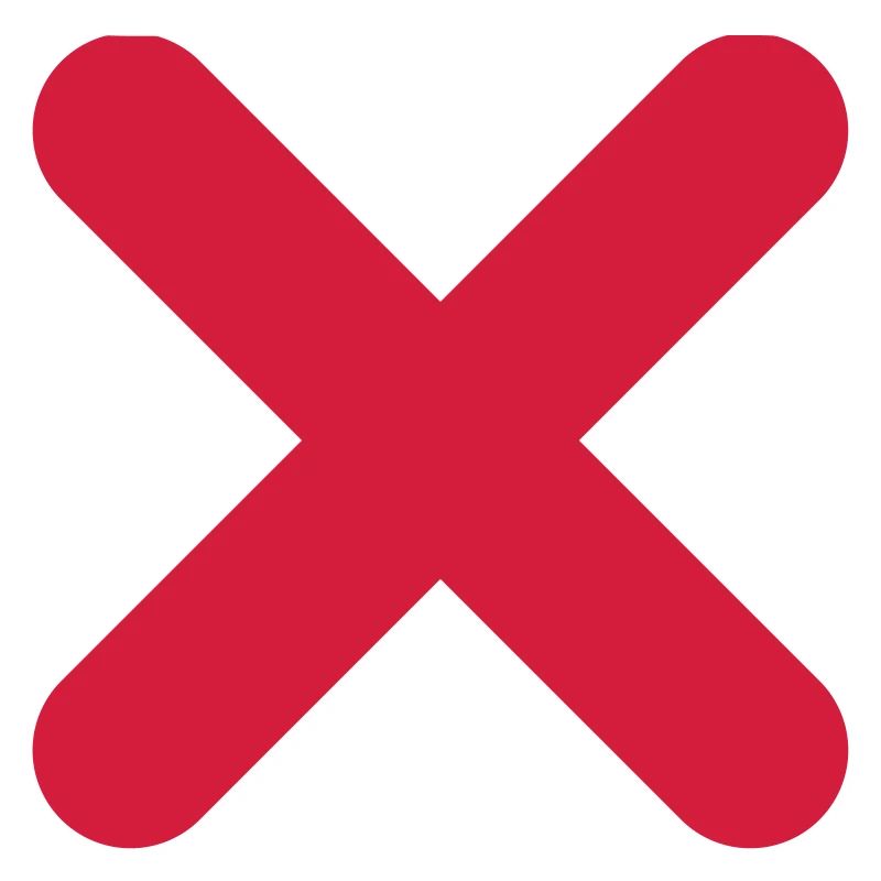 X Cross Crosses Tick Stop Caution Symbol Shape