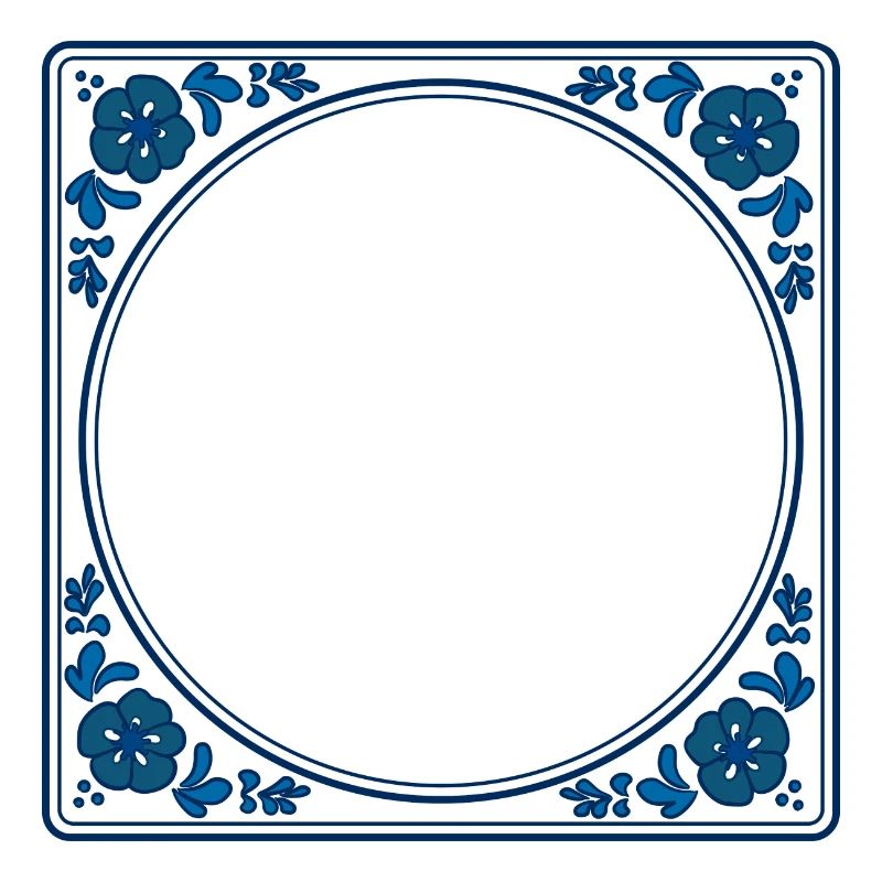 Empty Tile: Delft Blue - Own Text Wisdom