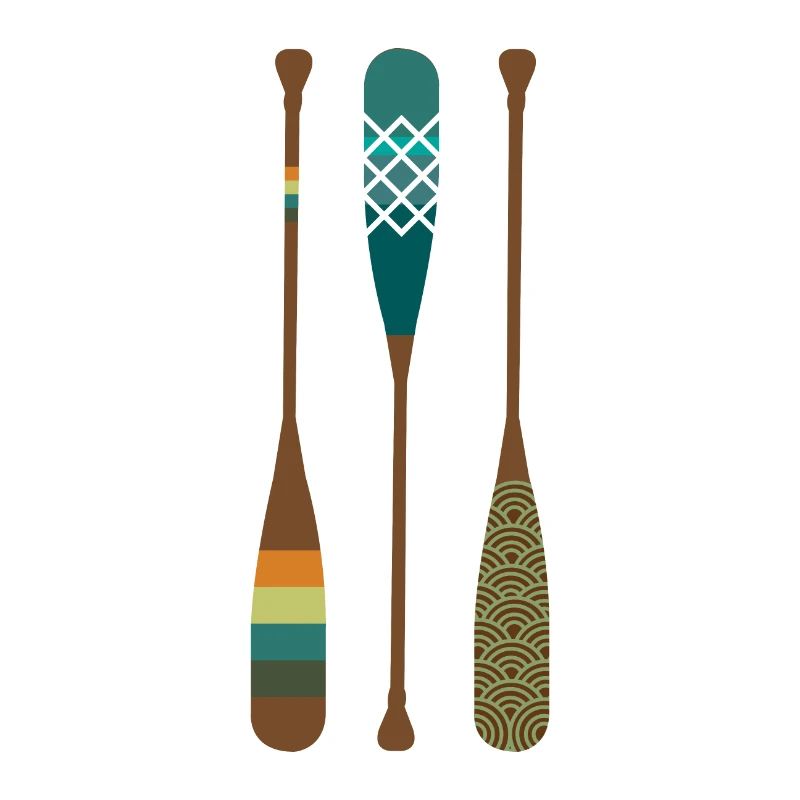 Three paddles Colorful canoe fan gift idea