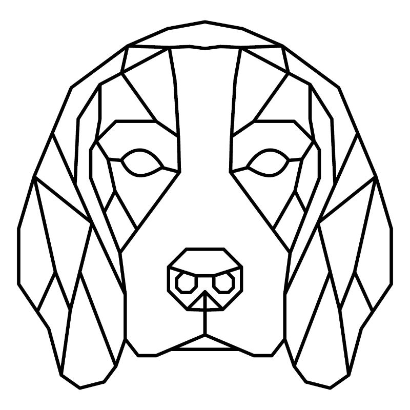 Beagle geometric minimalistic black