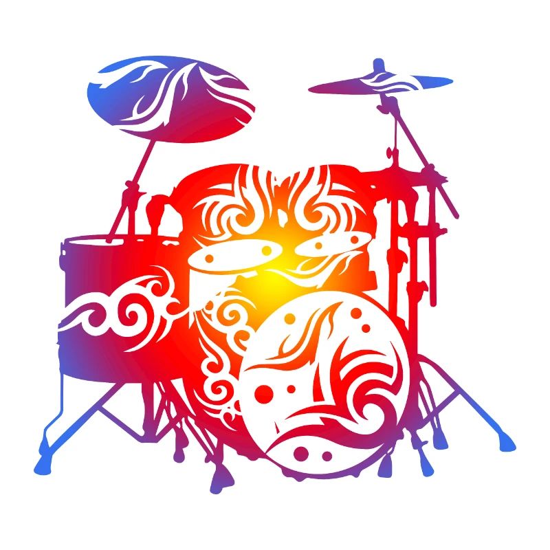 Tribal Tattoo Drum Kit Drummer Gift