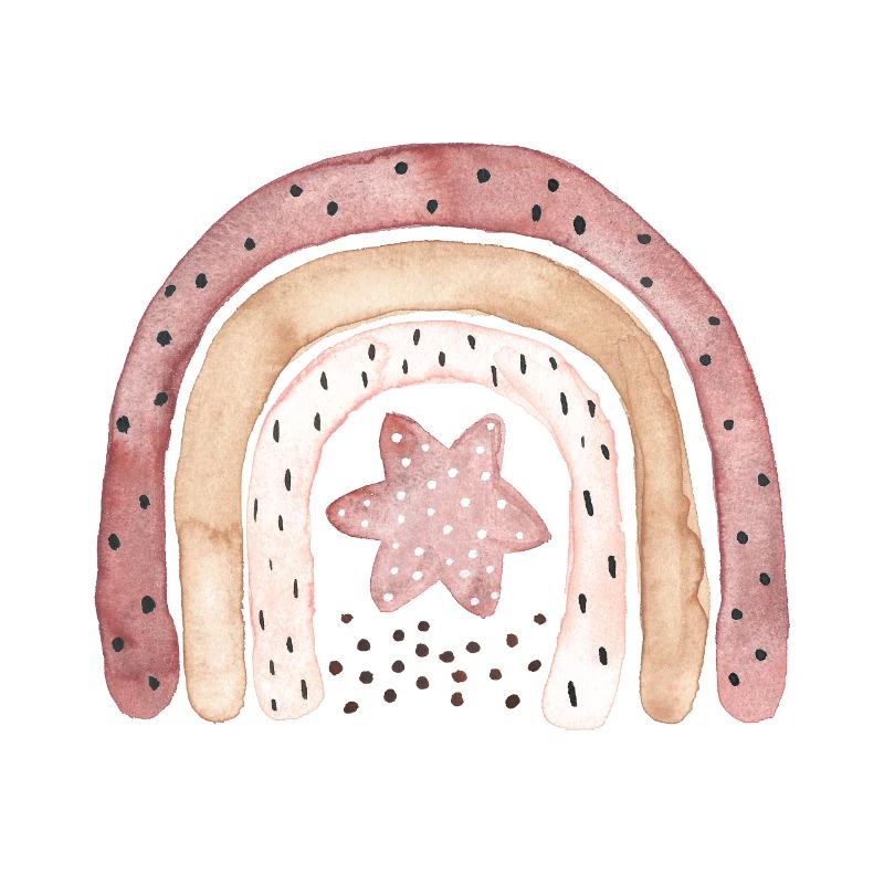 Rainbow boho coffee brown