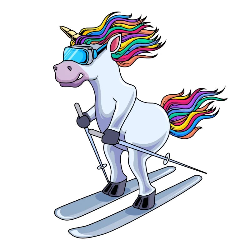 Licorne Ski Comic Cool