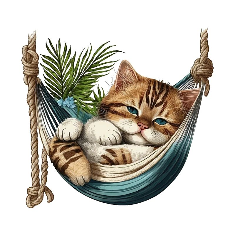 Chat dans un Hammock