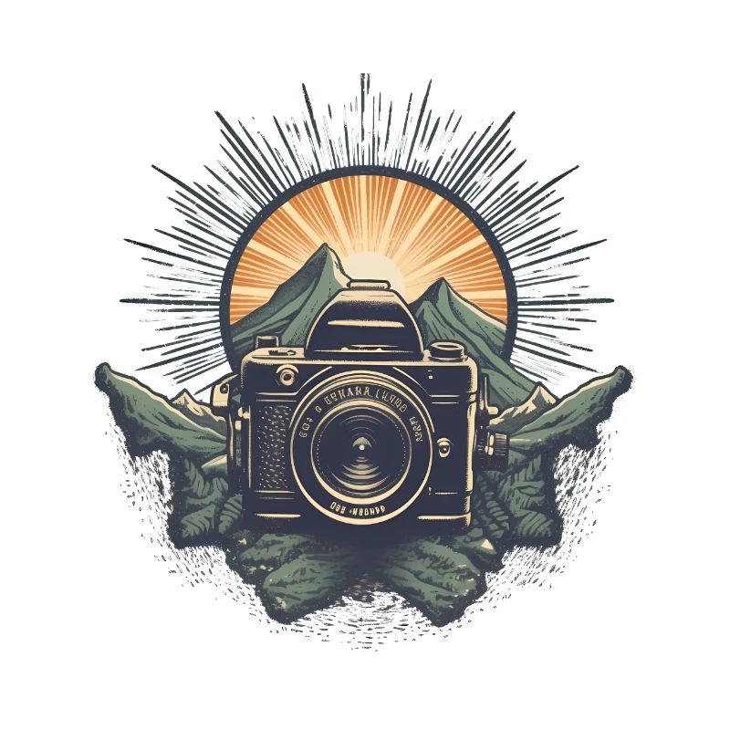 Cool retro camera logo