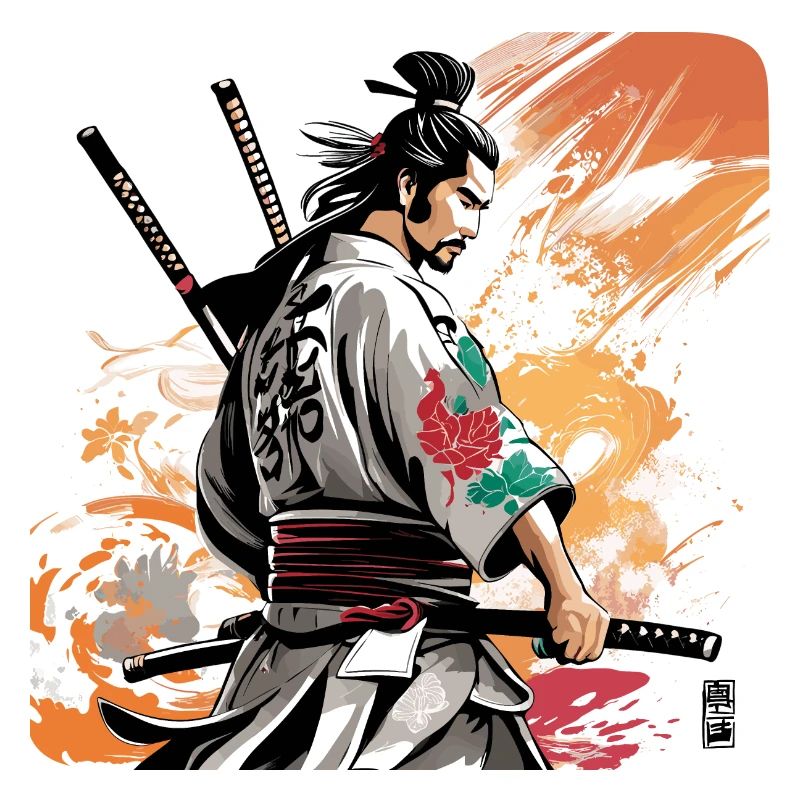 Samurai mit Schwertergrafik