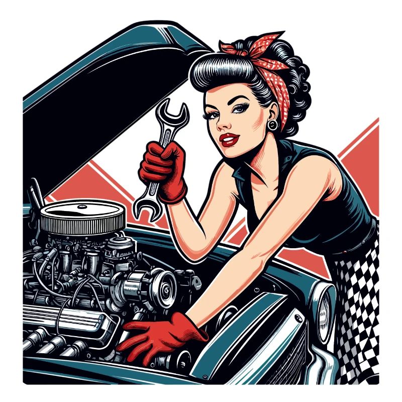 Rockabilly Workshop Car Repair Retro Gift