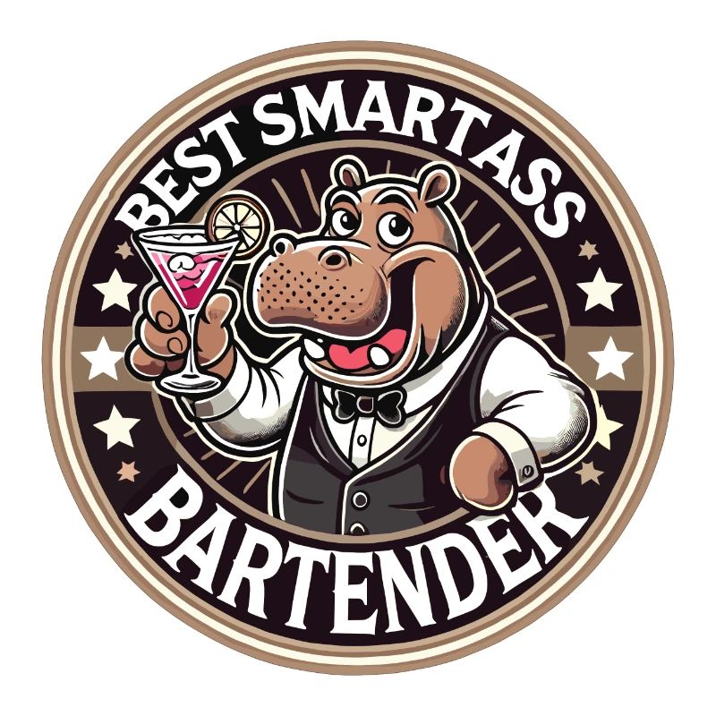 Bartender Barman Hippopotamus Hippopotamus Gift