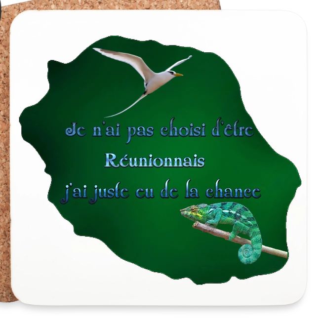 Carte Reunion Dessous De Verre Lot De 4 Les Couleurs De La Reunion