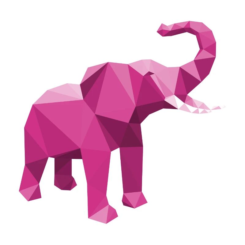 Rose éléphant avec effet LowPoly élégant