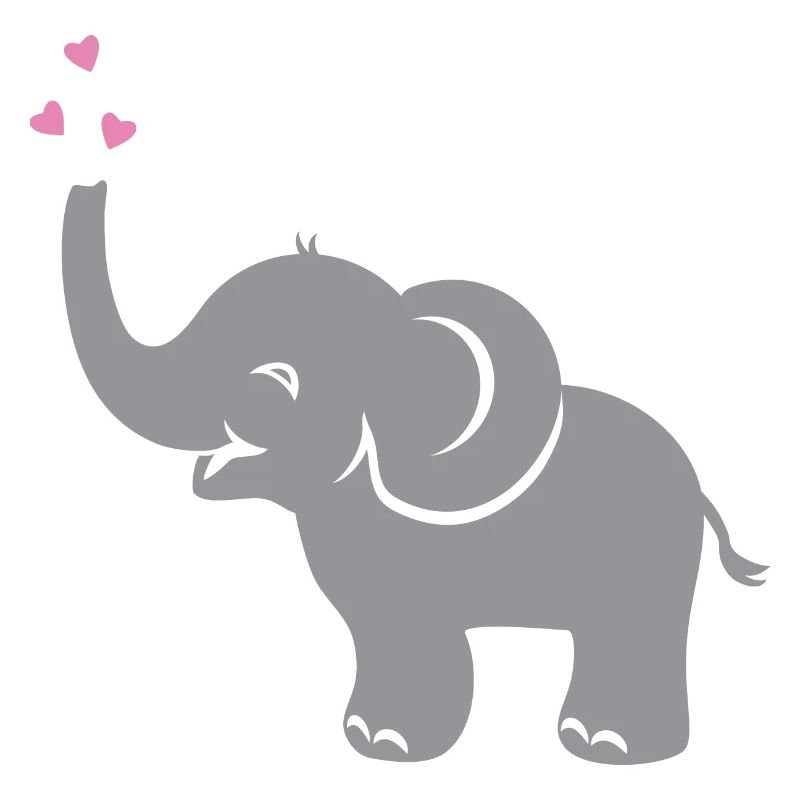 Funny bébé éléphant avec des coeurs
