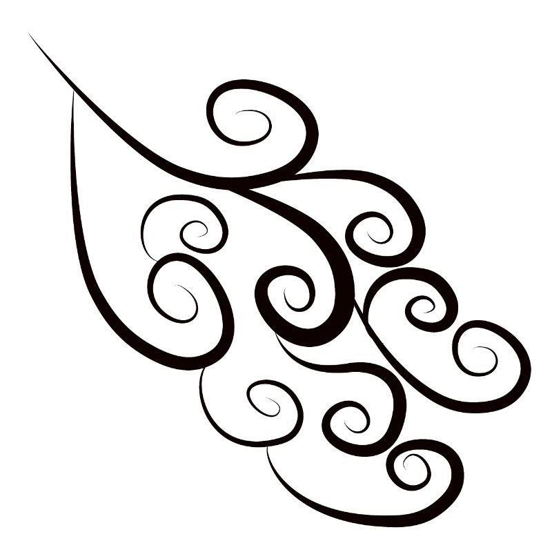 Pattern Spirals Black