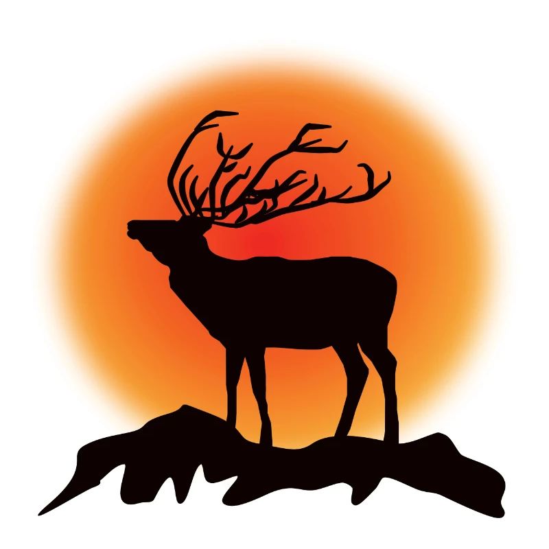 Deer Reindeer Silhouette Sunset