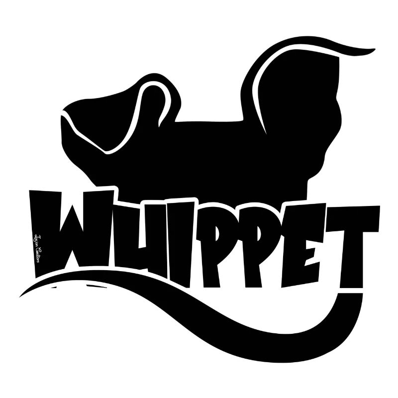 Silhouette Whippet - Schwarz