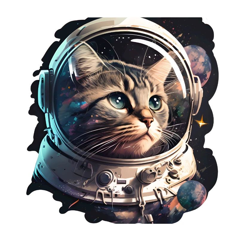 Chat dans l’espace mignon chaton astronaute