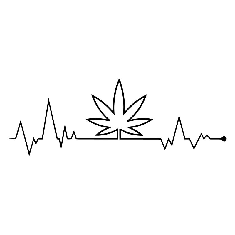 Cannabis Hanf Blatt Herzfrequenz EKG