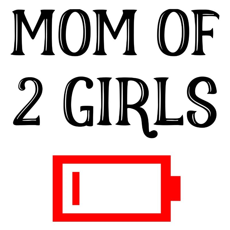 Müde Mutter von 2 Mädchen Spaß Mutter von zwei Töchtern