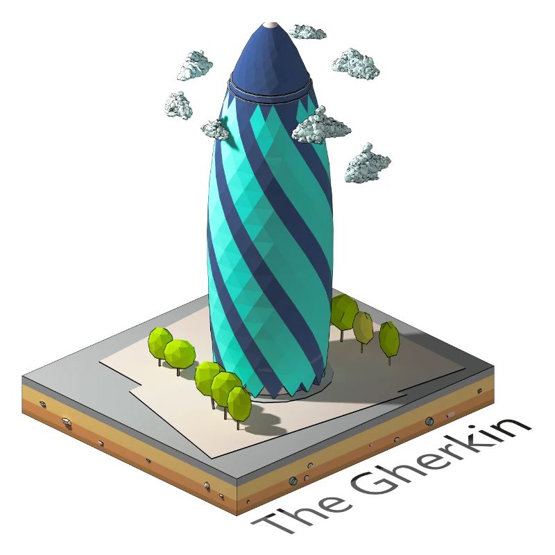 Géométrique low poly Le cornichon