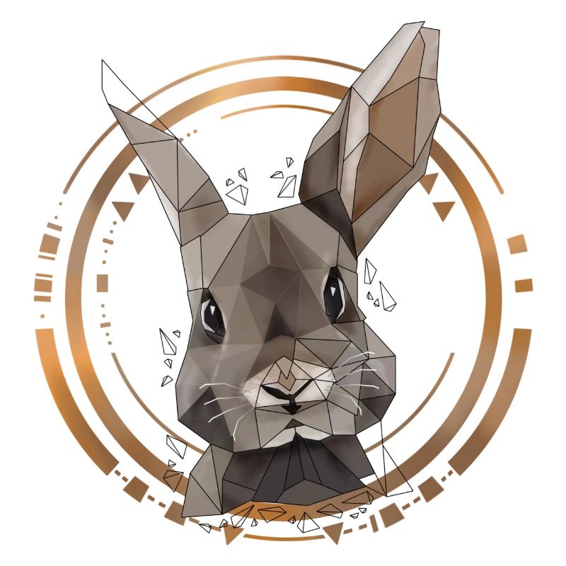 Conception de poly faible lapin cool | Géométrique, triangle