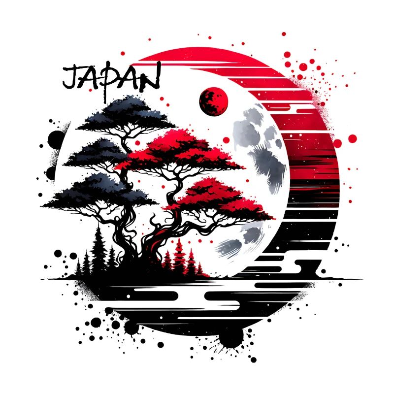 Japan Landschaft Mond