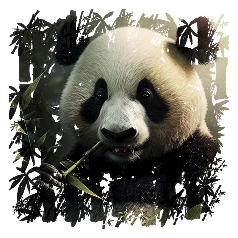 Beau snacking de panda noir et blanc