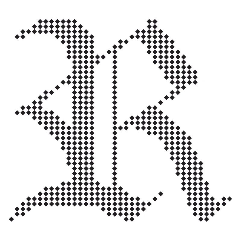 Typographic R Gothic Letter Design