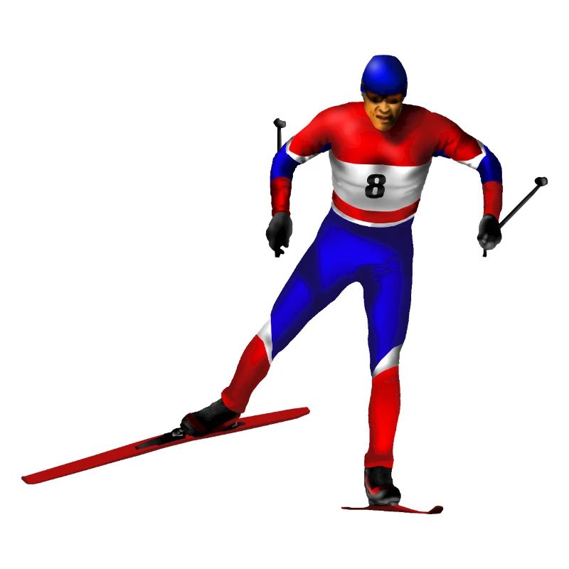Skiers Red Blue White – Dynamic Style