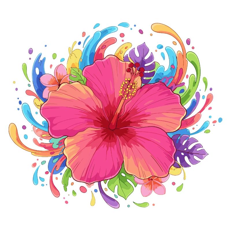 Explosion des couleurs de la fleur d’hibiscus