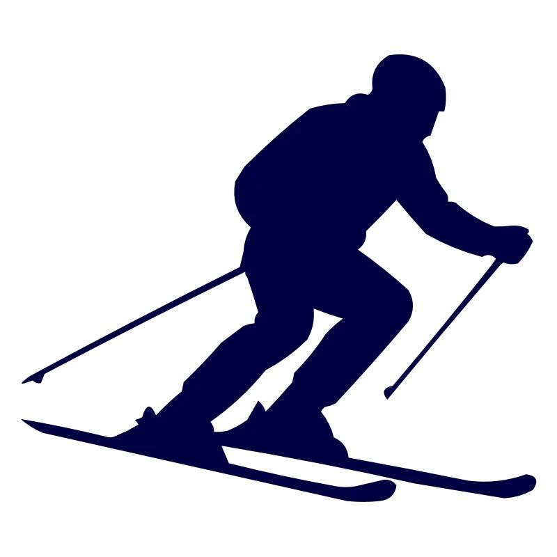 Skier Silhouette Midnight Blue