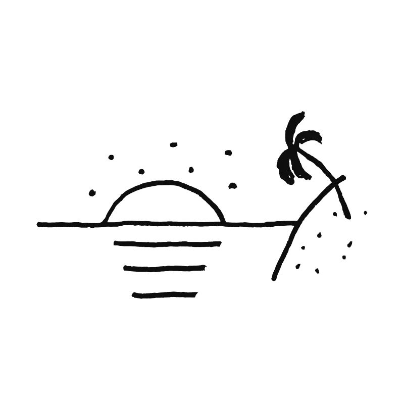 Beautiful Sunset Sunrise Palm Tree Drawing