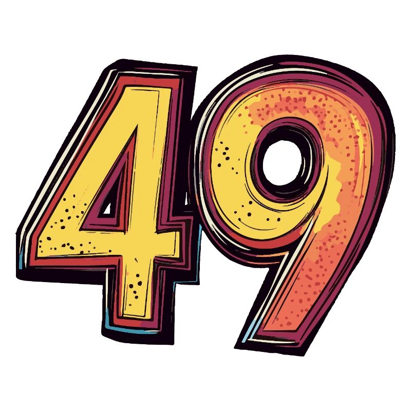 49 Zahl Bunt