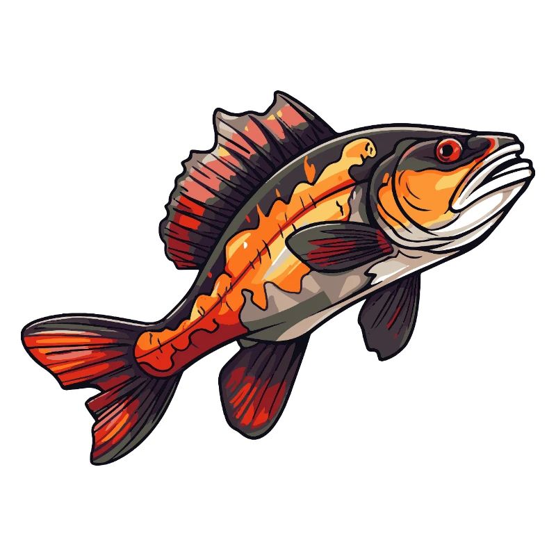Poisson de dessins animés perches