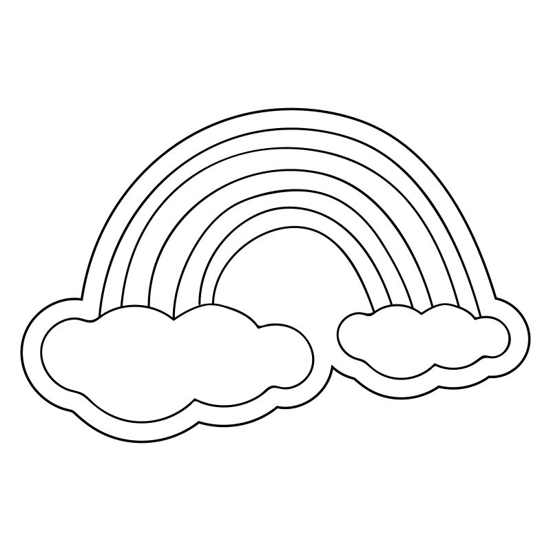 Minimalistischer Regenbogen auf Wolken