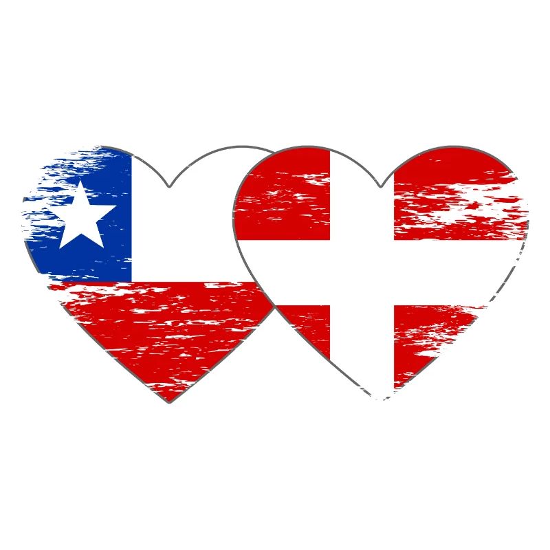 Cœur du drapeau du Danemark du Chili utilisé