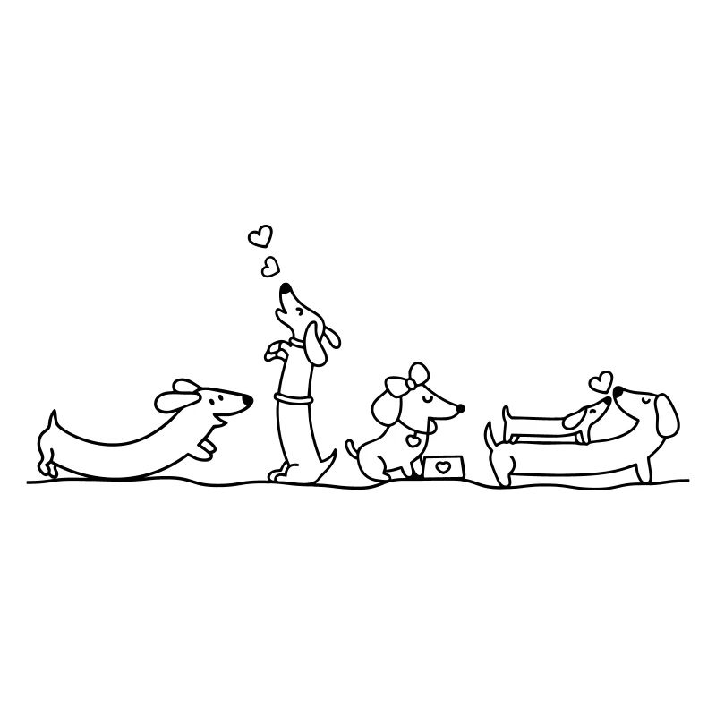 Liebevolle Dackelillustration