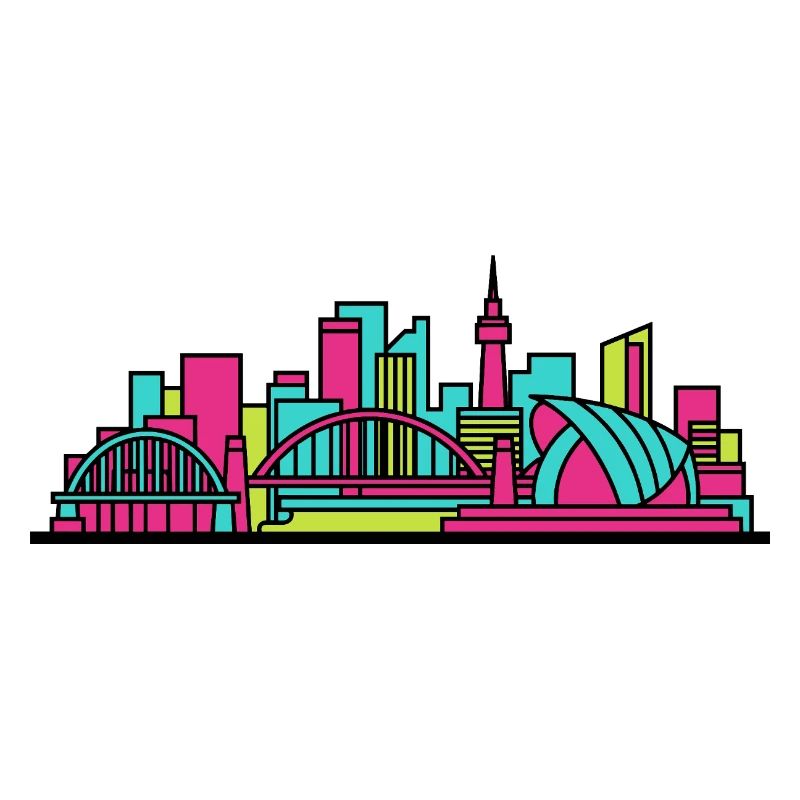Newcastle City Skyline Tyne Bridge Modern Art