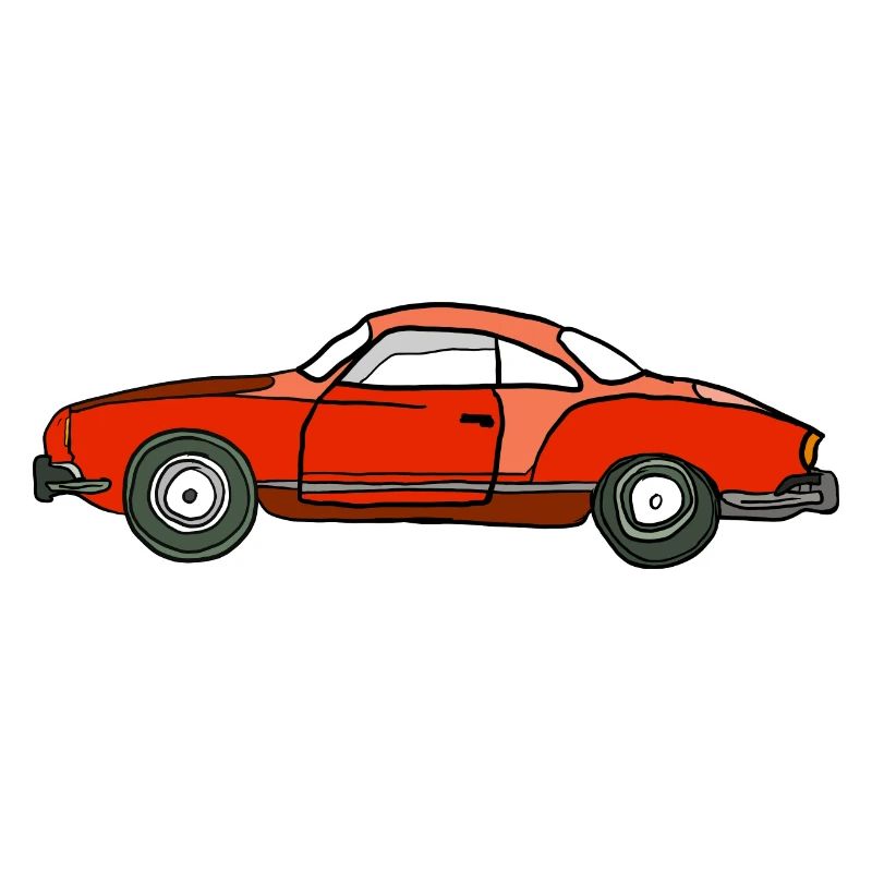 Roter Oldtimer Seitenansicht
