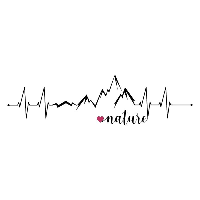 Liebe Natur Berge Herzfrequenz EKG - Grafikdesign