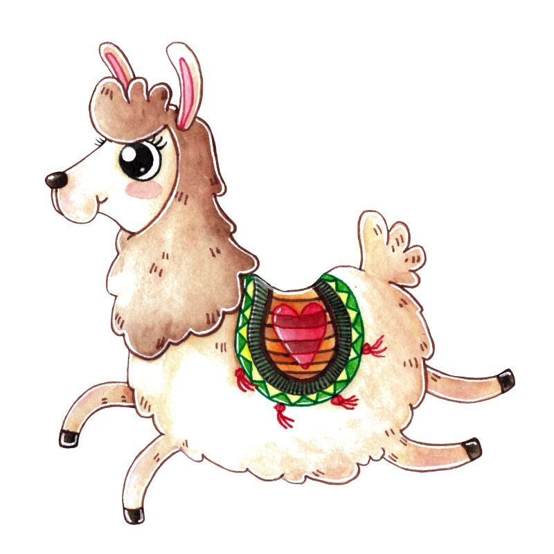 Springendes Comic Lama