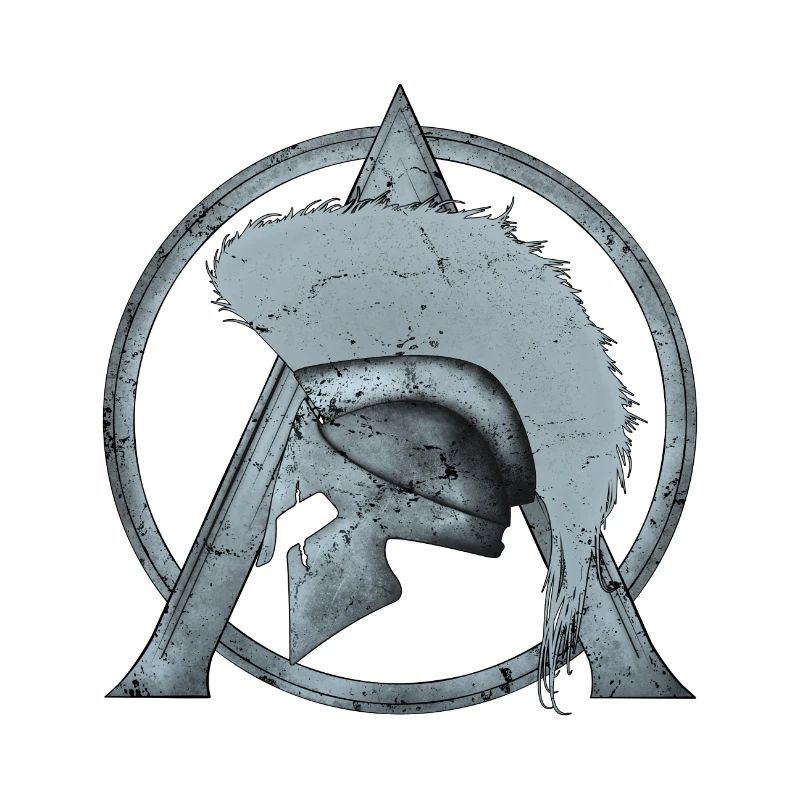 Leonidas Helm und Sparta Lambda Symbol