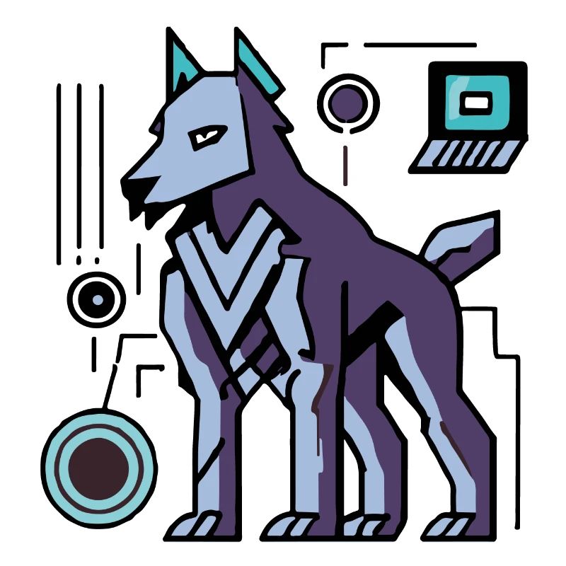 Futuristischer Cyber Wolf