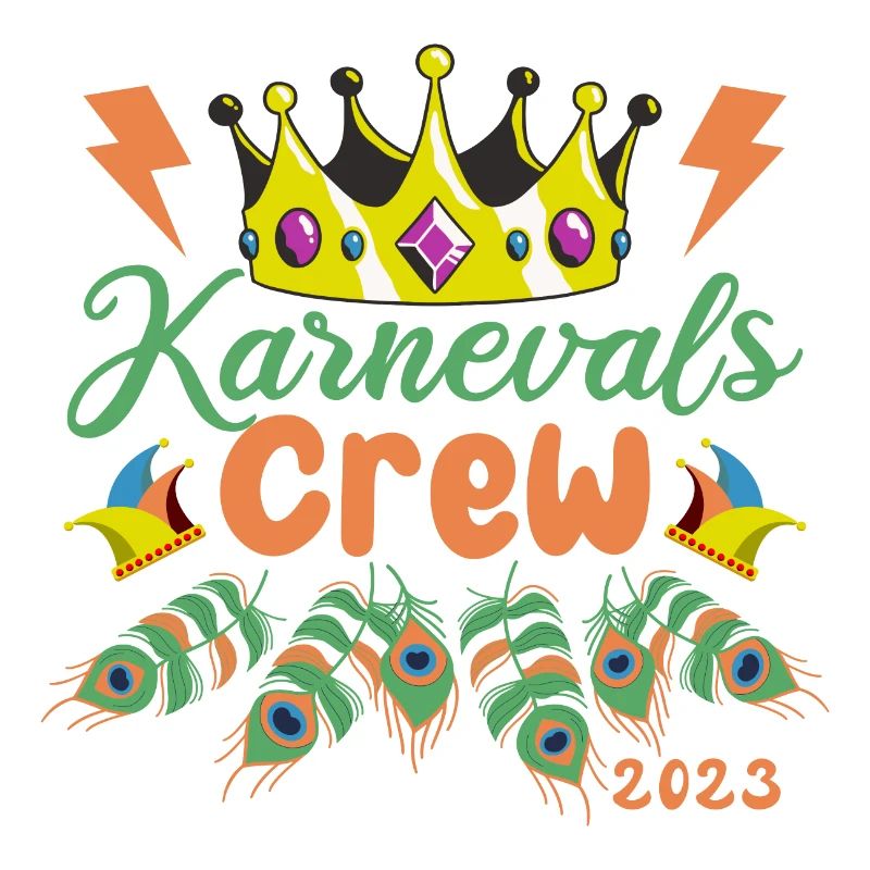 Carnival Crew 2023 | Crown and peacock feathers