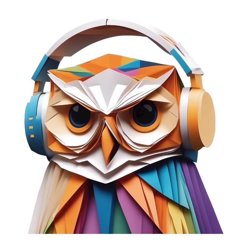 Coole Eule mit Kopfhörer